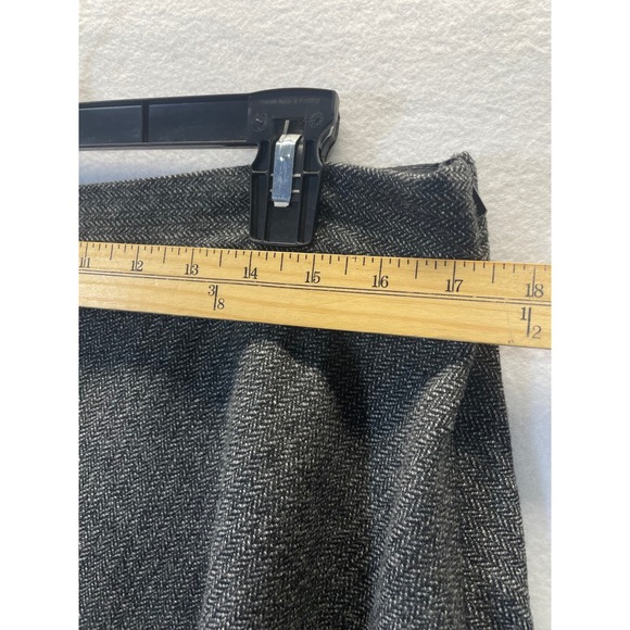 Dalia Collection Women Petite Wool Blend Herringbone‎ A-Line Midi Skirt Size 14P - Picture 3 of 7